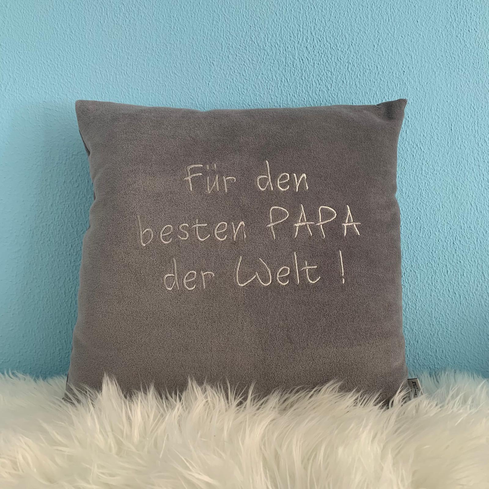 Kissen mit Papa-Spruch